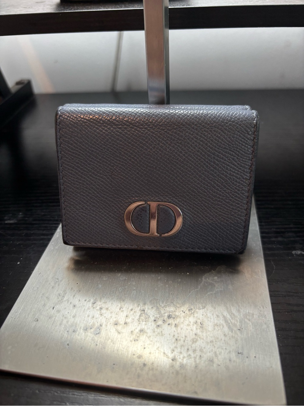 Authentic Rare Christian Dior 30 Montaigne Compact Wallet –Grained Calfskin